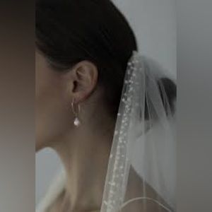 A.B. Ellie Hayden Pearl Edge Veil - Chapel Length (85 inches)